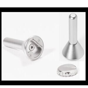 NEW Good Things STAND UP BOTTLE OPENER Solid Aluminum Sleek Compact 2.5" Silver